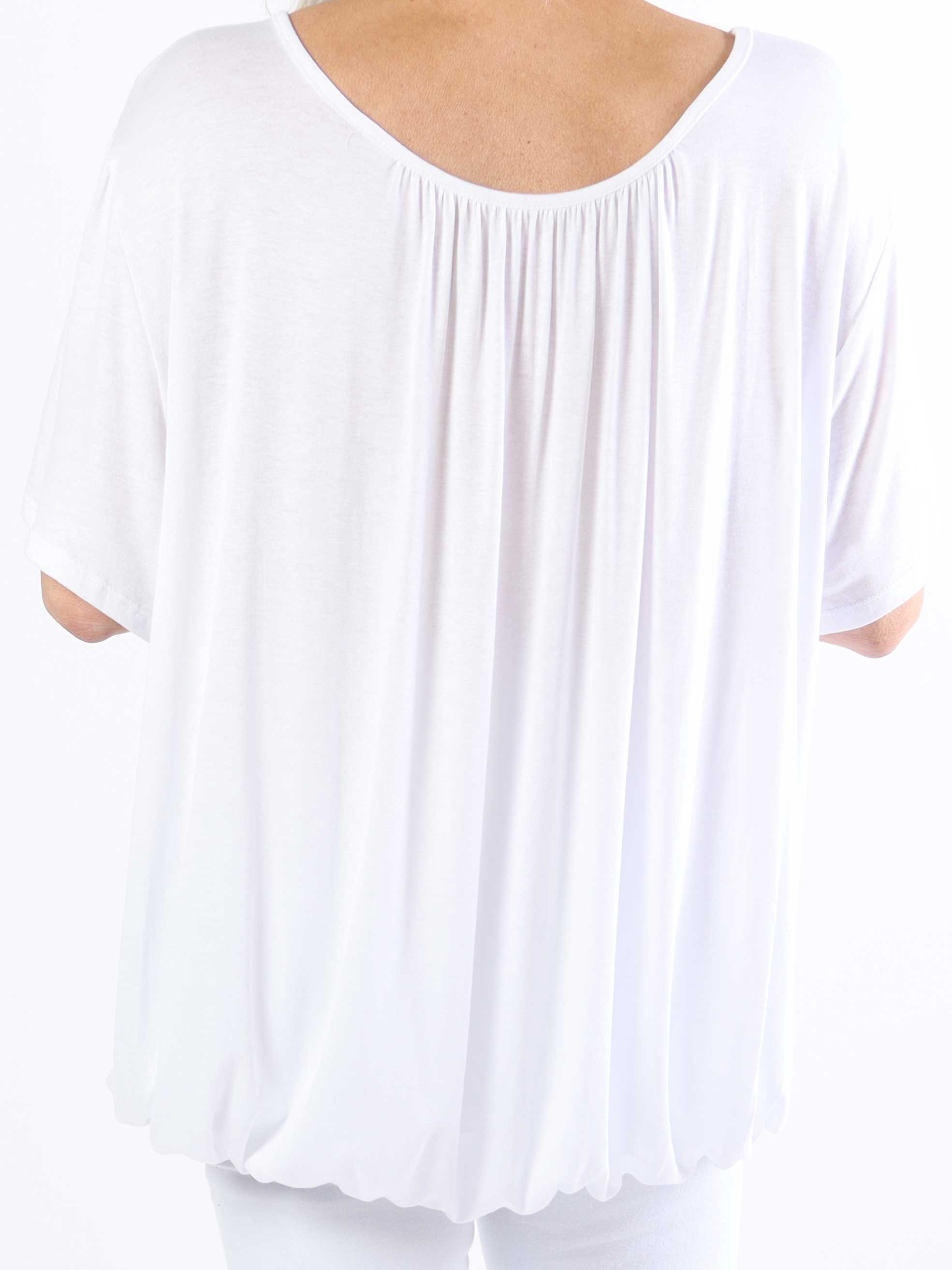 Miracle t-shirt - Basic t-shirt i plus size med resår i nederkanten (bestseller)